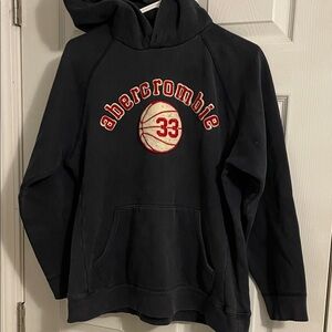 Abercrombie Navy Hoodie with Red Logo